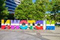 A colorful sign that spells Midtown in Atlanta Georgia Royalty Free Stock Photo