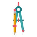 colorful silhouette compass with pencil