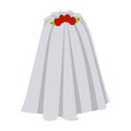 colorful silhouette costume veil bride with roses