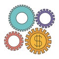 Colorful silhouette of economic development graphic