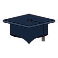 Colorful silhouette image graduation cap