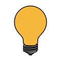 Colorful silhouette image light bulb on icon
