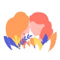 Colorful silhouette of a loving couple of girls.