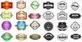 Colorful and silhouette vintage badges design with Royalty Free Stock Photo