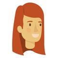 Colorful silhouette of woman face with short and straight red hair Royalty Free Stock Photo