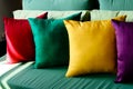 Colorful silk cushions Royalty Free Stock Photo