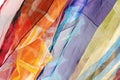 Colorful silk scarfs background