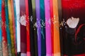 Colorful silk scarfs