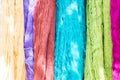 Colorful Of Silk Threads, Fabric Dyeing Royalty Free Stock Photo