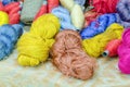 Colorful silk yarns Royalty Free Stock Photo