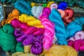 Colorful silk yarns Jim Thompson House museum bangkok Thailand Royalty Free Stock Photo