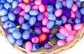 Colorful silkworm cocoons