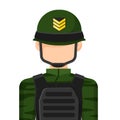 Colorful simple flat vector of army soldier