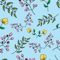 Colorful Simple Floral Seamless Pattern