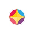 Colorful simple stars geometric circle logo Royalty Free Stock Photo