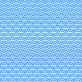 Simple vector flat art azure and white seamless pattern of minimalistic geometric abstract brick wall scaly square patter