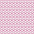 Simple vector flat art seamless pattern of abstract hand drawn hearts in different sizes