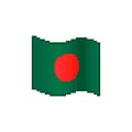 Simple vector flat pixel art illustration of flowing flag of Bangladesh