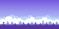 8bit pixel art illustration of field of tulips