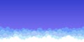 illustration of white curly clouds in the blue sky in retro platformer style Royalty Free Stock Photo