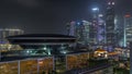 Colorful of Singapore Central business district timelapse hyperlapse cityscape skyline at Marina Bay with Singapore Royalty Free Stock Photo