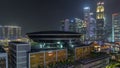 Colorful of Singapore Central business district timelapse hyperlapse cityscape skyline at Marina Bay with Singapore Royalty Free Stock Photo