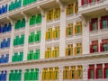 Colorful Singapore windows and shutters Royalty Free Stock Photo