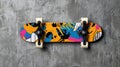 Colorful skateboard with artistic design Royalty Free Stock Photo