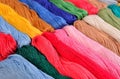 Colorful skeins of floss as background texture