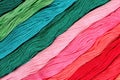 Colorful skeins of floss as background texture Royalty Free Stock Photo