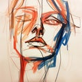 Colorful Sketch Of John\'s Face: A Blend Of Wire Art And Meticulous Portraiture