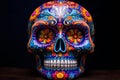 A colorful skull, Dia de los muertos