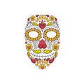 Colorful Skull Mask Day of The Dead With Floral Ornament and Flower Seamless Pattern. Dia de Los Muertos, Colorful Holiday Skull