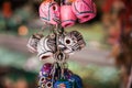 Colorful skulls mexican souvenirs