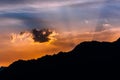 Colorful sky above a mountain ridge Royalty Free Stock Photo