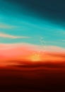 Colorful sky background with pink and blue dramatic colorful clouds. Royalty Free Stock Photo