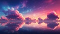 Colorful Sky With Clouds Reflecting in Water