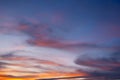 Colorful sky with clouds at sunset nature background Royalty Free Stock Photo