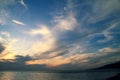 Colorful sky on a decline with freakish clouds