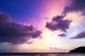 Colorful sky dramatic majestic scenery Sky with Amazing clouds and waves in sunset sky over dark sea,Colorful light clouds Royalty Free Stock Photo