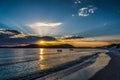 Colorful sky over Alghero shore at sunset Royalty Free Stock Photo