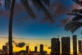 Colorful sky over Miami at sunset Royalty Free Stock Photo