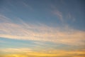 Colorful sky sunrise or sunset with cloud beautiful, Yellow and blue sky background. Royalty Free Stock Photo