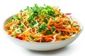 Colorful slaw made from broccoli stems and cabbage Royalty Free Stock Photo
