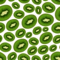 Colorful sliced kiwi fruits seamless pattern eps10