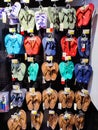 Colorful slippers tidy display