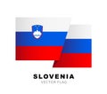 Colorful Slovenian flag logo. Flag of Slovenia. Vector illustration isolated on white background Royalty Free Stock Photo