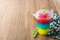 Colorful slushie of differents flavors with straw Royalty Free Stock Photo