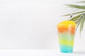 Colorful slushie drink, multicolored frozen juice cocktail Royalty Free Stock Photo