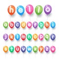 Colorful small alphabet letter balloons